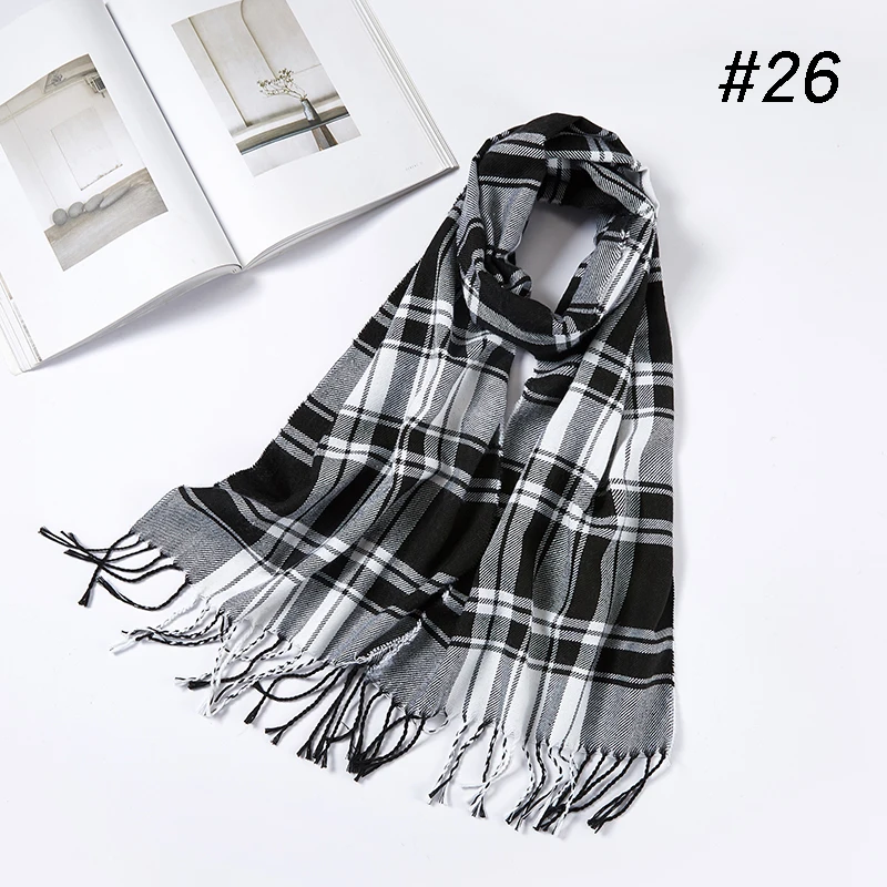 small size 180*30cm Brand Designer Winter Cashmere Scarves Men Scarf Cheap Warm Unisex - Цвет: color 26