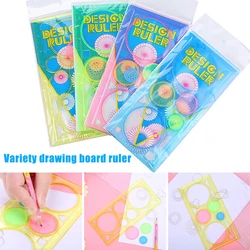 Multifunctional Kaleidoscope Variety Painting Board Ruler Kindergarten Student  Stationery Curved Drawing Ruler