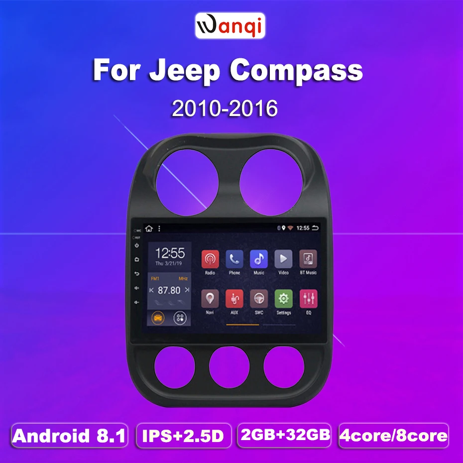 2G ram 32G rom 10 1 дюймов Android 8 для Jeep Compass 2010 2016 автомобильный gps навигация Радио Аудио