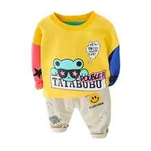 Одежда для маленьких мальчиков от 0 до 3 лет, Осенние новые модные хлопковые комплекты одежды высокого качества с героями мультфильмов для мальчиков комплекты одежды с длинными рукавами для младенцев