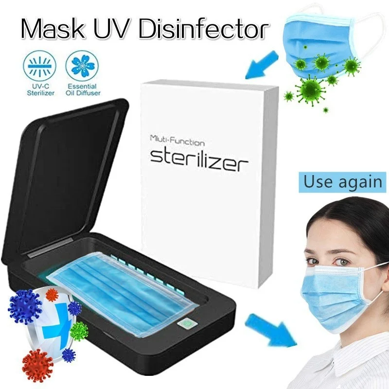 

Disinfection Machine Portable UV Sterilizer Cellphone Face Mask Disinfection Box Dual UV Lights for Small Items