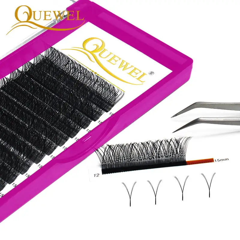 Quewel y образное объемное наращивание ресниц C Curl одиночные мягкие натуральные