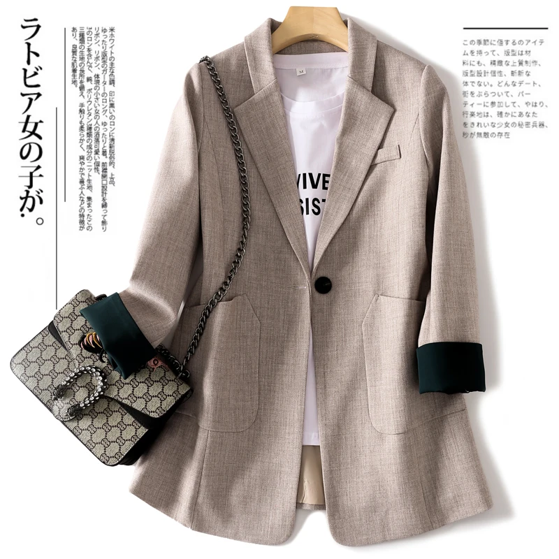 Женские блейзеры и куртки, костюм, куртка для женщин, весенний и осенний период, Корейская версия, свободный костюм для отдыха, Женское пальто