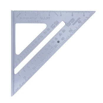 

185*185*260mm Speed Square Protractor Miter Framing Measurement Ruler For Carpenter Silver