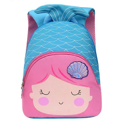 Детская Русалочка сумка плюшевый рюкзак для девочек детские игрушки школьный котенок мультфильм кукла для детского сада животные нейлоновая сумка для детей - Цвет: Синий