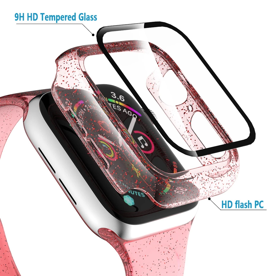 Блеск Экран Защитная Прозрачная пленка с полным покрытием для Apple Watch версии 5 4 3 2 1