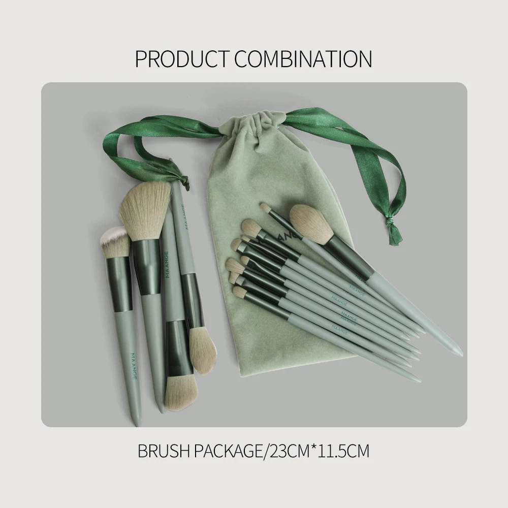 Pincéis de Maquiagem Conjunto com Bolsa Maange Novo Fundação pó Blush Sombra Lábio Corretivo Mistura Sobrancelha Escovas Kits 13 Pçs Pro 5 conjunto com saco pro fundação pó blush
