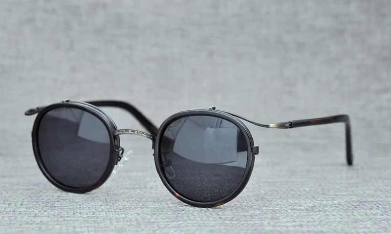 Круглые винтажные Поляризованные солнцезащитные очки для женщин и мужчин в стиле ретро lentes de sol hombre mujer, солнцезащитные очки - Цвет линз: black tortoise