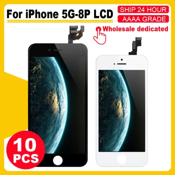 

AAA ++10Pcs / Lot LCD Display For iPhone 5 5s 5C SE 6 6P 6S 6SP 7P 8Plus Digitizer Mount With Touch Screen! No dead pixels+tools