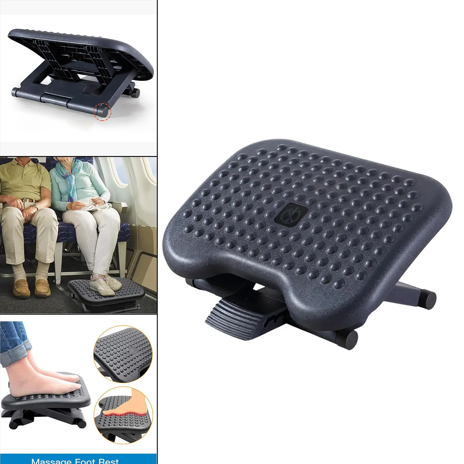 Mount-It! Ergonomic Footrest Adjustable Angle and Height Office