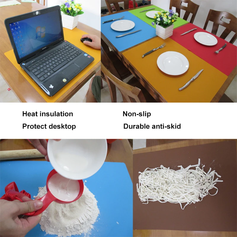 Silicone Baking Mat Non-Stick Pan Liner Placemat Heat Resistance Table Protector Kitchen Pastry Liner desktop Bakeware Mat