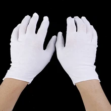 6 Pairs white gloves cotton soft thin coin jewelry silver inspection work gloves autumn