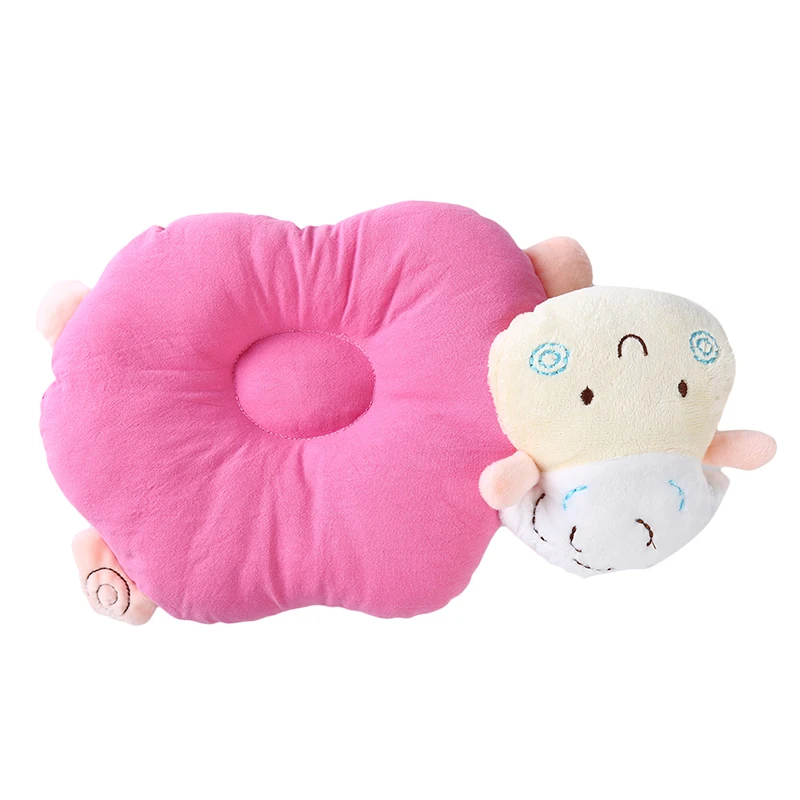 Подушка для защиты головы, подушка для новорожденных, детские подушки с животным принтом, хлопковая детская подушка, позиционер сна - Цвет: pink