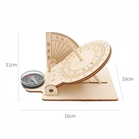 Wooden Equatorial Sundial DIY Educational Toy