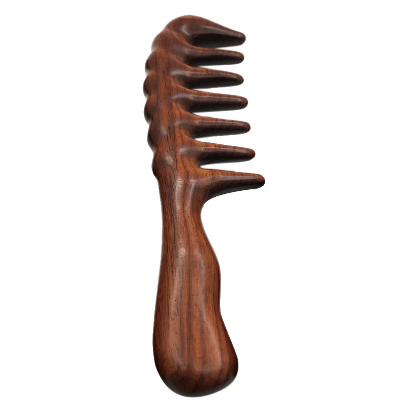 Hair Comb for Detangling - Wide Tooth Wood Curly No Static Natural Wooden Sandalwood | Красота и здоровье