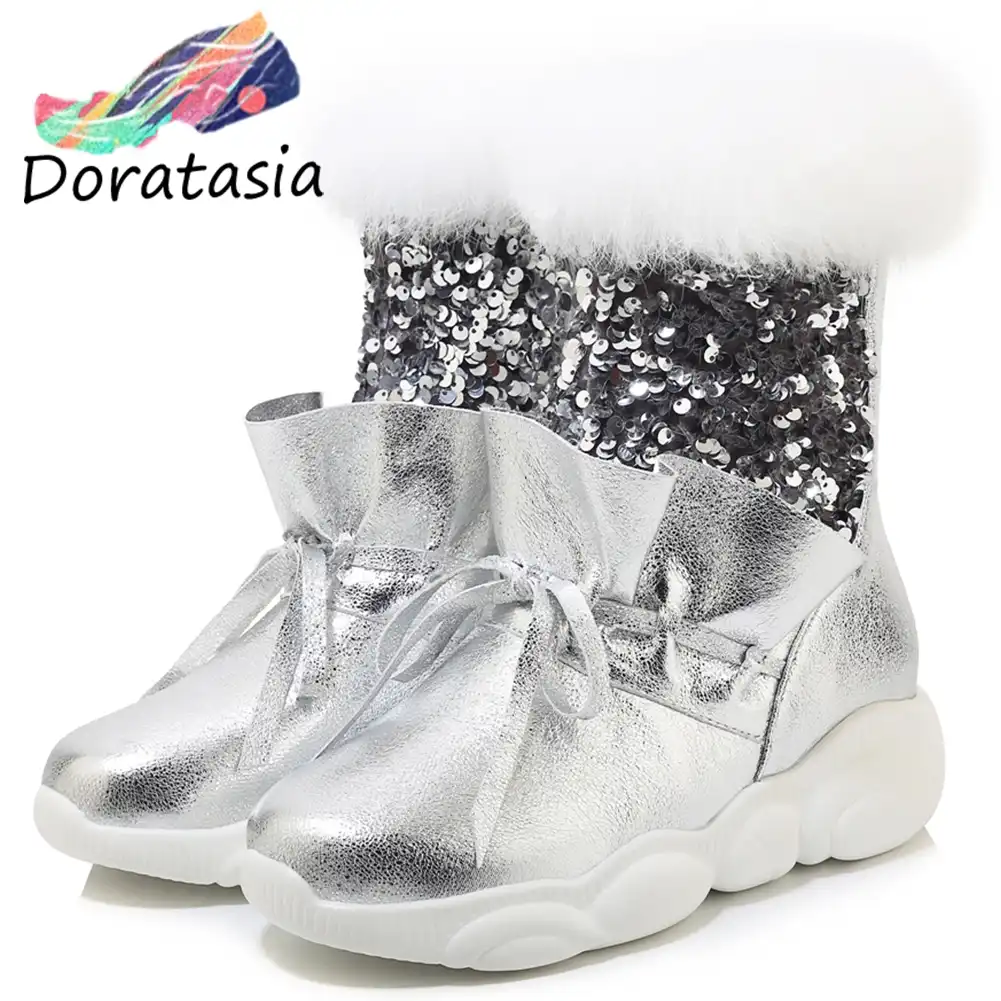 silver platform ankle boots