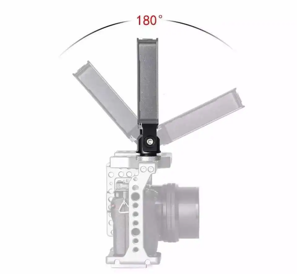 Hot shoe adjustable monitor holder mount camera pan 360 degree tilt 180 degree with cold shoe mount and 1/4'' tripod head monitor mount adapter