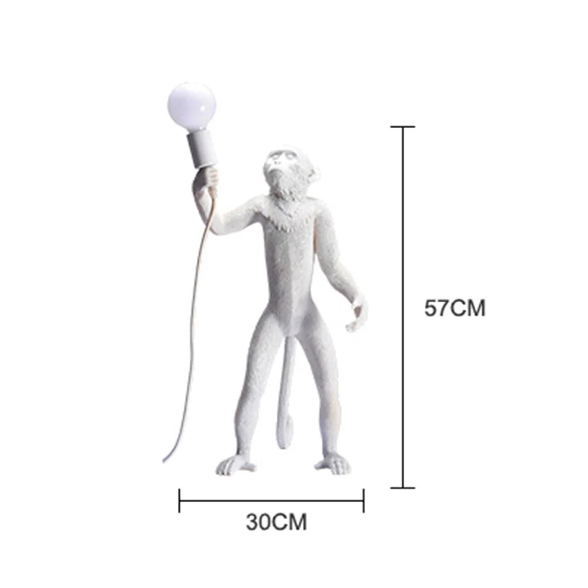Современные светодиодные подвесные светильники из смолы, скандинавские светильники обезьяны, гостиной, спальни, подвесной светильник для ресторанов и баров, светильники для кухни - Цвет корпуса: White floor lamp