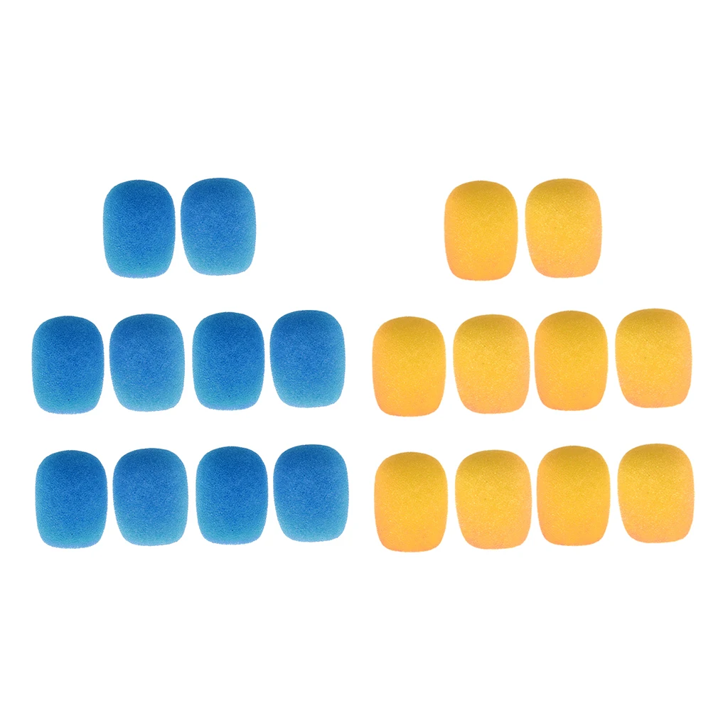 20 Pieces Mini Microphone Sponge Windscreens Mic Wind Muff DIY Yellow+Blue