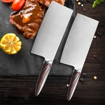 

SHUOJI Master Chef Cleaver Stainless Steel Kitchen Knife 7.5 inch Razor 4Cr13 Blade High Hardness Chopping Chef Cooking Knives