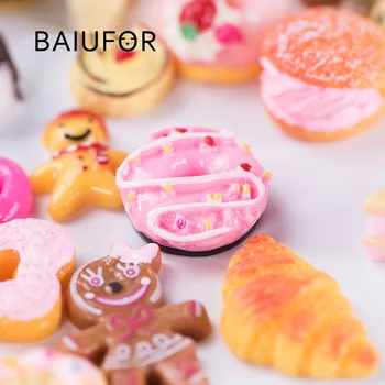 

BAIUFOR 20 pcs/lot Simulation Food Flat Decoration Fake Cake Burger Cookie DIY Kid Headdress & Hair Accessories Material