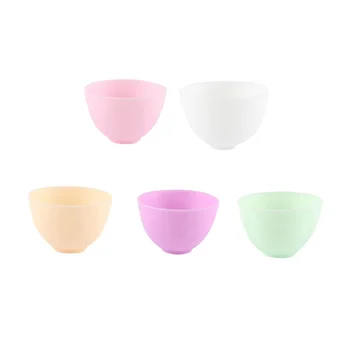 

8X5CM Home Use Odorless Anti-drop Silicone Bowl Facial Mask Mixing Bowl Prep Measuring Bowl (S, White)