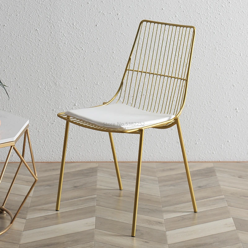 Северная Европа, открытое кресло с проволочной сеткой, для отдыха, кофейное кресло, дизайнерское кресло, кованое железо, оригинальное обеденное кресло - Color: a2