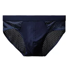 Men Mesh Sexy Soft Briefs Breathable Underwear Trunks Underpants Comfy Bottom Shorts Pant Sports Lingerie Seamless Man Nightwear