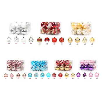 

12/16Pcs/Set Big Christmas Balls Ornaments With Hanging Rope Christmas Tree Decor Blue Plastic Rose Gold Balls Festival New Year