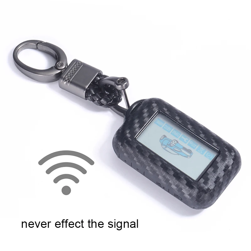Caron Fiber Silicone Key Fob Cover Cases For StarLine E90 E63 E93 E95 E66 E96 LCD Remote Controller KeyChain Transmitter Holder key case cover