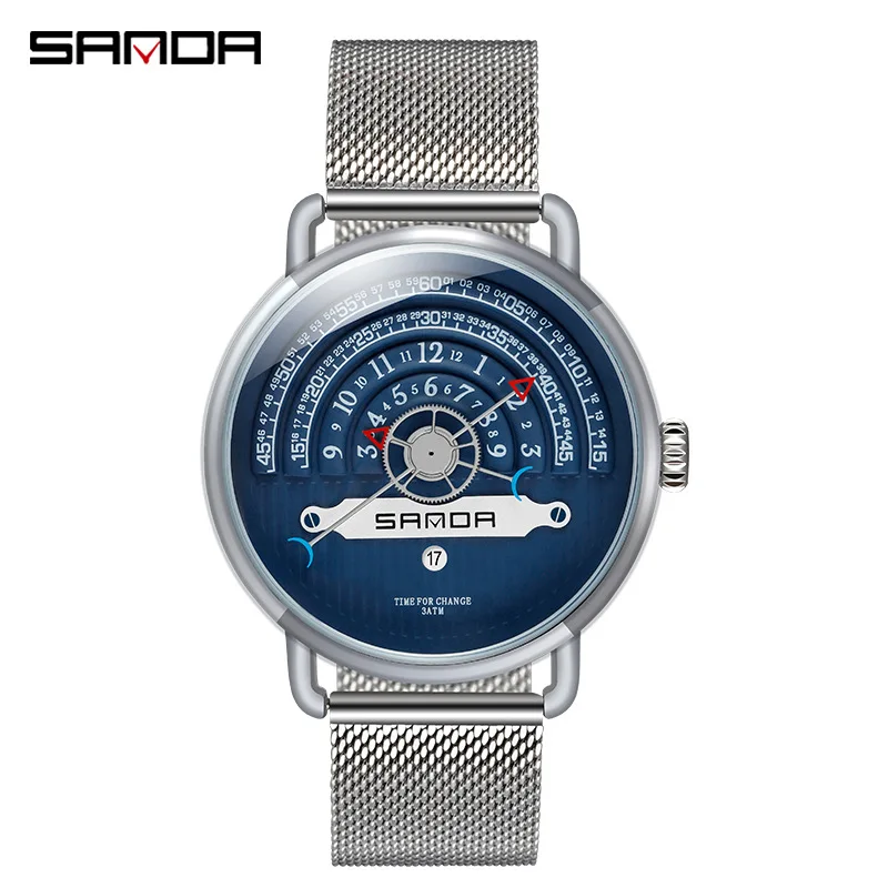 Новая Концепция Креативные Часы эпох реинкарнации кварцевые часы для мужчин Классические физическая формула часы модные мужские наручные часы - Цвет: Silver Blue