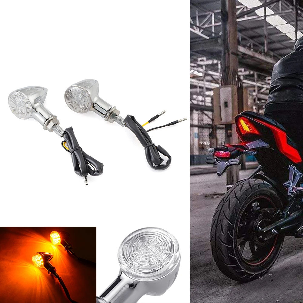 

Motorcycle LED Flasher Turn Signal Indicators light Brake Rear License Plate Light DC12V Amber LED Signal Turn Light 8mm Bolt