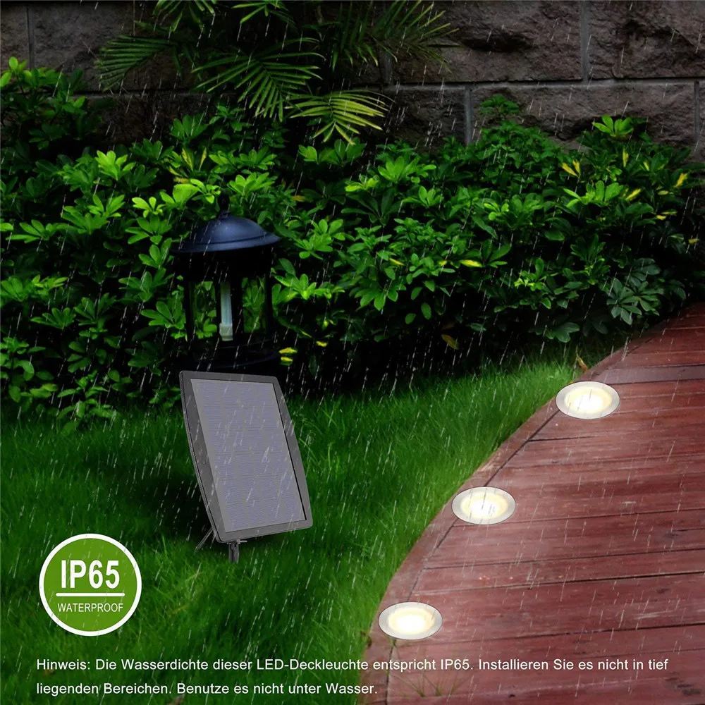 LED Solar Deck Lights IP67 Waterproof Solar Garden Light Sensing Garden Paths Underground Lamp LED Floor Light