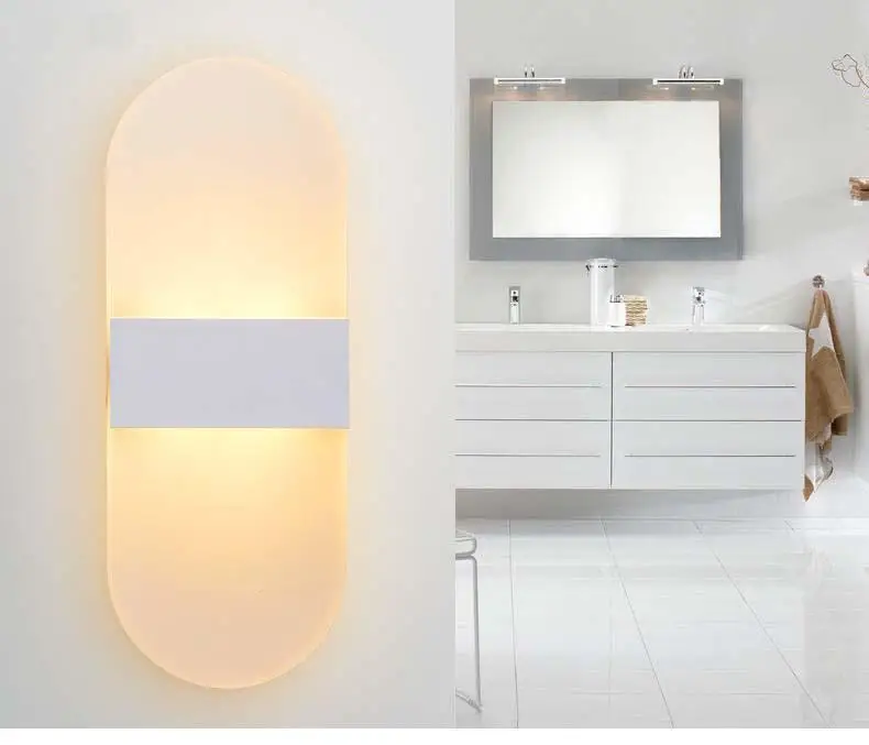 3W Led Acrylic Piano Key Round Corner Wall Light for Corridor Aisle 14x6cm | Лампы и освещение