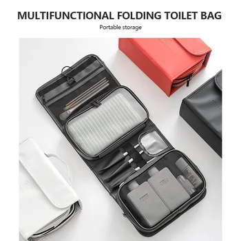 

Hanging Travel Cosmetic Bag Large Capacity Cosmetics Folding Toilet Bag Portable Storage Bag Bathroom Hanging Bag
