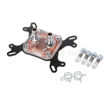 

1 Set 2-Color Computer CPU Water Cooler 50mm Transparent Cover Cooling Block For AMD Intel PC Water Cooling High Quality