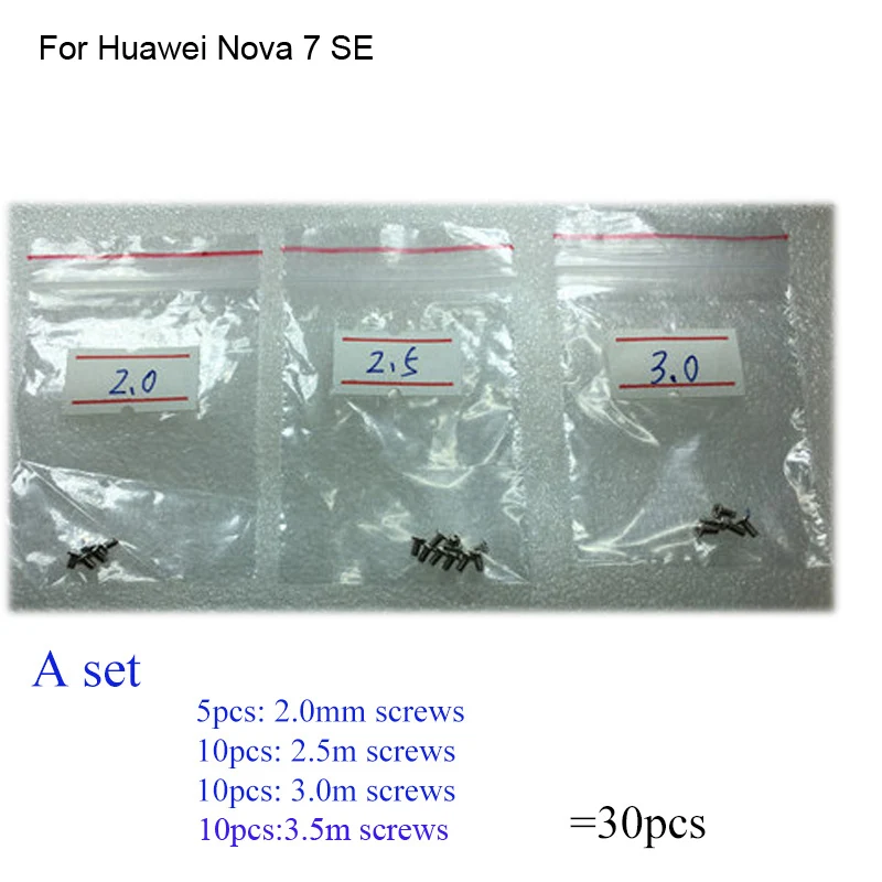 

30PCS a set Silver Screw For Huawei Nova 7 SE mainboard motherboard Cover Screws Repair Parts For Huawei Nova 7SE