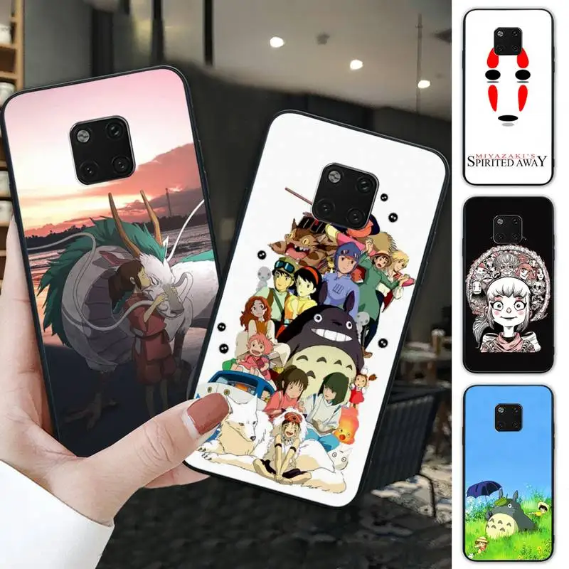

Spirited Away Anime Black Silicone Cover Case For Huawei Mate 9 10 20 30 Lite 9 10 20 30 Pro 20X Funda