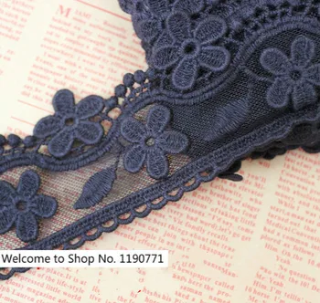 

Free shipping DIY Clothing Accessories Home Textile Lace Water Soluble + Mesh Embroidery Cloth Width 6 cm