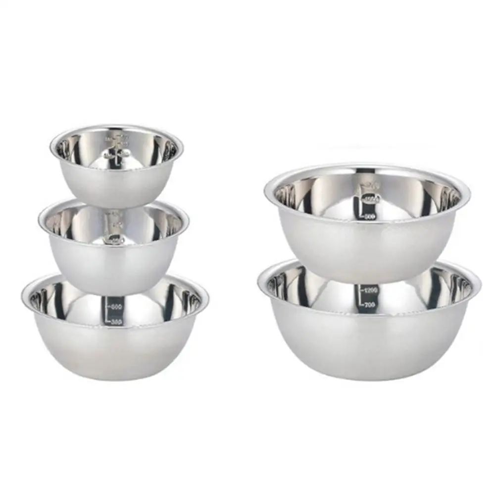 

304 Stainless Steel Mixing Bowl DIY Cake Bread Salad Mixer Kitchen Cooking Baking Tools Food Container Storage Bowls Set