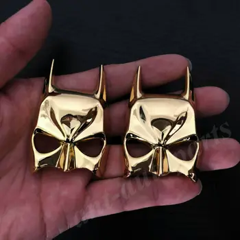 

2pcs Metal Golden Batman Dark Knight Mask Face Car Emblem Badge Decal Sticker