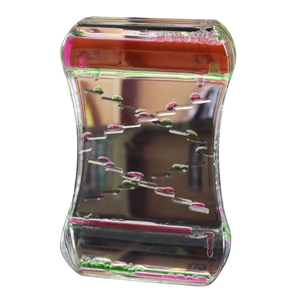 pink with green Жидкое движение Bubbler таймер сенсорная игрушка для расслабления жидкое движение таймер песочные часы плавающий цвет зигзаг движение Bubbler - Цвет: pink with green