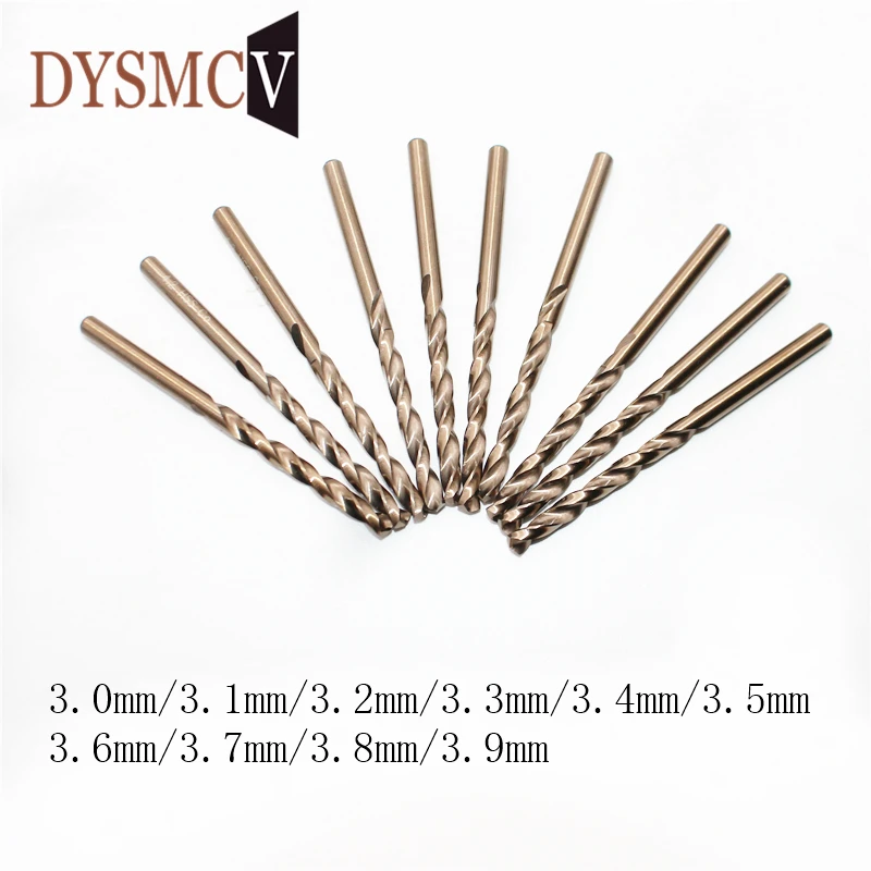 5 шт 3,0 3,1 3,2 3,3 3,4 3,5 3,6 3,7 3,8 3,9 мм HSS-CO M35 кобальтовая сталь прямо хвоствик биты для Нержавеющая сталь