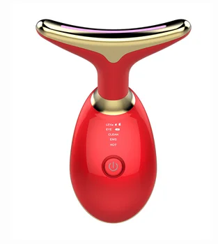 

3 Colors Beauty Neck Skin Care Instrument LED Photon Vibration Neck Lifting Skin Tighten Anti Wrinkle Remove Massager Device