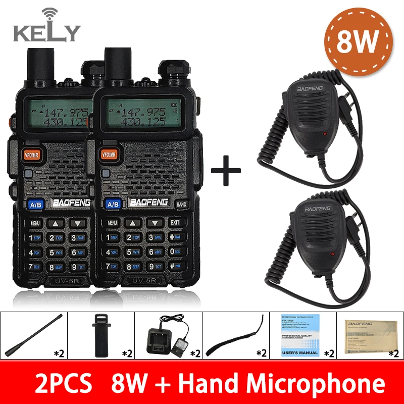 military walkie talkie BaoFeng UV5R Walkie Talkie 2PCS Powerful Two Way CB Radio UV-5R Hunting Radio 8W Baofeng Walkie Talkie UV-9R UV-82 UV-8HX UV-XR midland two way radios Walkie Talkie