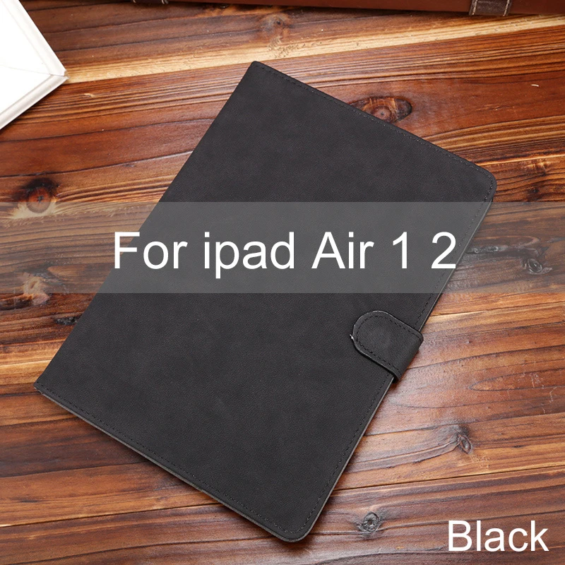 Essidi Leather Case For ipad Air 1 2 Smart Wake Sleep Tablet PC Stand Protective Cover Sleeve For ipad Air 1 2 - Цвет: Черный