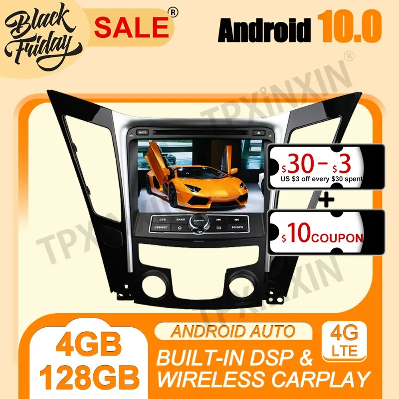 

4G+128G PX6 Android 10.0 IPS Carplay For Hyundai Sonata 2011-2013 Multimedia Player Auto Radio Tape Recorder GPS Navi Head Unit