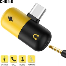 Cherie 3,5 адаптер для наушников для Oneplus 7 Pro huawei USB C Jack аудио сплиттер Тип C 3,5 мм Aux зарядное устройство Adaptador Tipo C