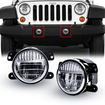 

30W 4 Inch Round Led Fog Light White Halo Ring Angel Eyes & White Lamp DRL amber turning lights for Jeep Wrangler JK LJ TJ