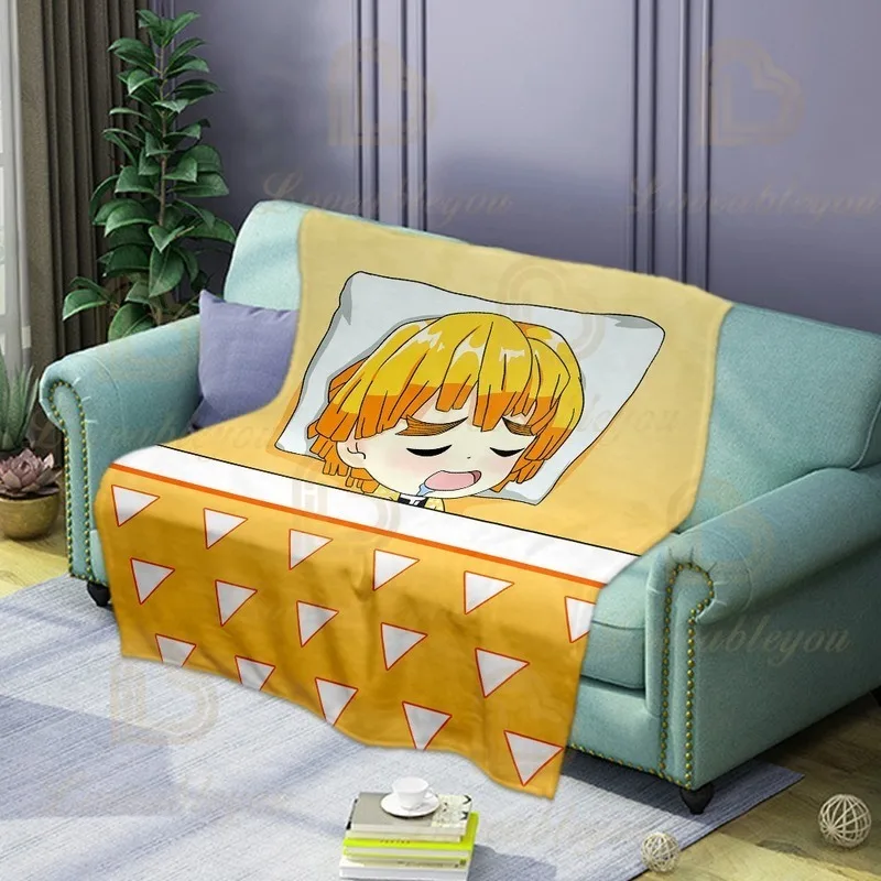 

Agatsuma Zenitsu Demon Slayer's Soft and Comfortable Blanket Flannel Printing Sleeping Blanket on The Bed or Sofa Keep Warm